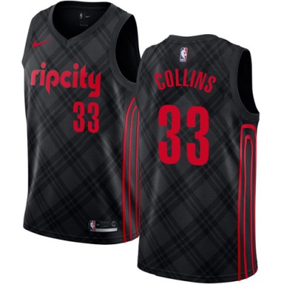 Nike Portland Trail Blazers #33 Zach Collins Black NBA Swingman City Edition Jersey Men's